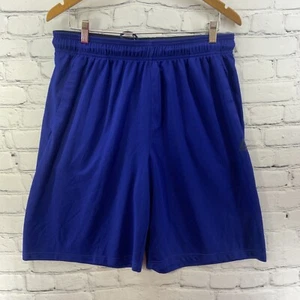 Reebok Athletic Shorts Mens Sz L Dark Blue Black Drawstring Waist - Picture 1 of 8