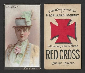c1880's N264 Lorillard Tobacco Card - Red Cross Long Cut - Lillian Russell - Picture 1 of 1