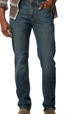 Мужские джинсы прямого покроя Levi Strauss Signature 32x32 ТЕМНО-СИНИЕ СТИРКА Flex #53525 - Изображение 1 из 4