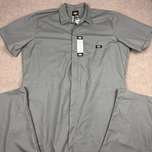 Dickies Short Sleeve Coverall Mens 2XLT Tall Work Uniform 33999GY Elastic Waist - Picture 1 of 24
