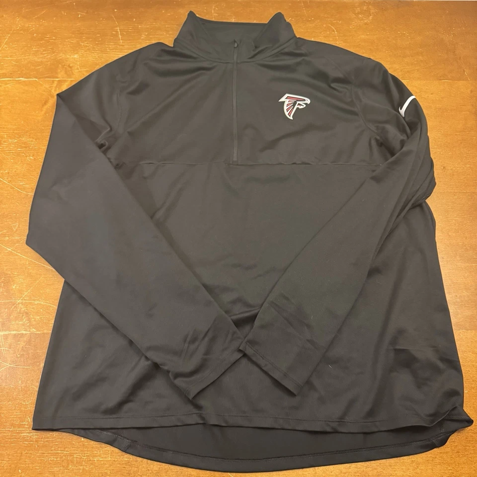 Atlanta Falcons Sweater Mens 2XL Black Football 1/4 Zip Pullover NFL - Image 1 of 4