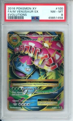 2016 Pokemon XY Evolutions #100/108 M Venusaur Ex Full Art PSA 8 NM-MT FDP1 - Image 1 of 2