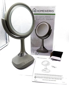 Homewerks Makeup LED Mirror with Bluetooth Speaker - Chrome Grey #76-101-BT - Picture 1 of 7
