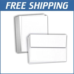 Elite 100 Pack of White Linen 5" x 7" Cards with Envelopes - Ideal for Printing - Picture 1 of 9