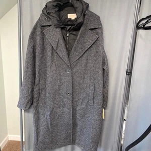 Michael Kors Black Tweed With Removable Hood XL C2 Retail $440 NWT - Picture 1 of 12