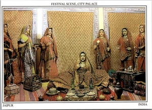Cartolina Junipur India Palazzo Festival Scena Donne Cultura Rajasthan - Foto 1 di 2