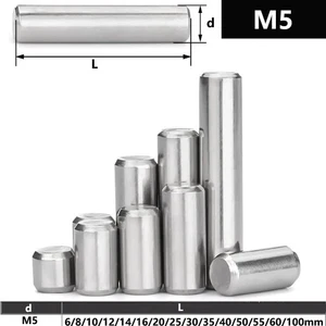 Pasadores de pasador de acero inoxidable M5 DIN7 pasadores paralelos de metal sólido 5 mm - todas las longitudes - Imagen 1 de 7