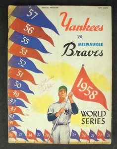 1958 World Series Official Program - New York Yankees vs Milwaukee Braves - Picture 1 of 3