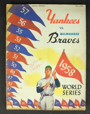 1958 World Series Official Program - New York Yankees vs Milwaukee Braves - Image 1 of 3