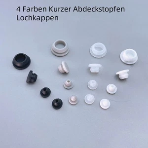 Kurzer Abdeckstopfen Lochkappen Endkappen Silikongummi Dichtung Stopfen 4 Farben - Picture 1 of 63