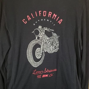 Camiseta Levi’s Hombre’s L Manga Larga Negra California Motocicleta Gráfico - Imagen 1 de 6