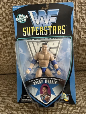 Vtg 1997 WWF Jakks Superstars ROCKY MAIVIA  Rookie/First Figure NIP! - Image 1 of 4