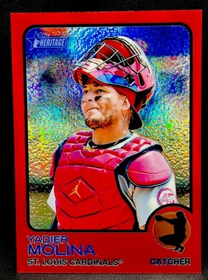 2022 Topps Heritage Baseball Yadier Molina #279 Chrome Red Refractor /573 - Image 1 of 3