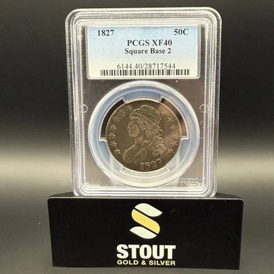 1827 P Capped Bust Half Dollars PCGS XF-40 Square Base 2 - Image 1 of 4