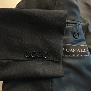 Men’s Canali Blazer US 44L / EU 54L Pinstripe 2-Button 100% Wool Made in Italy - Picture 1 of 10
