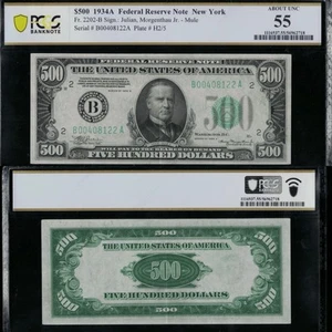 SC 1934a $500 New York, NY Federal Reserve Note Five Hundred PCGS 55 (122A) - Picture 1 of 4