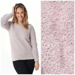 Barefoot Dreams Sweater Women 1X Purple Cream Cozychic Seaside Crew Neck NWT - Picture 1 of 14
