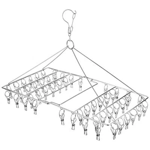46 Clips Sock Dryer Folding Stainless Steel Space-Saving Drying Rack for Sock... - Picture 1 of 6