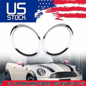 Headlight Trim Ring Chrome Left +Right Side For 2007-2015 Mini Cooper 1.5L 1.6L - Picture 1 of 11