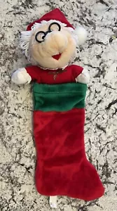 Vintage 1980's Christmas Stocking Mrs Santa Claus w/Glasses Chosun International - Picture 1 of 10