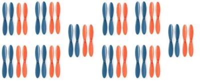 Hubsan X4 H107D+ Plus Blue Orange Propeller Blades Props 5x 2 Pack - Image 1 of 2