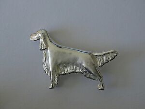 Large Sterling Silver English Setter Standing Study Pendant