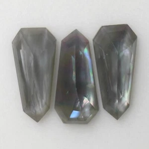 MOTHER OF PEARL DOUBLET 26 x 12 MM SHIELD ROSE CUT ALL NATURAL F-1074 - Picture 1 of 1