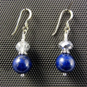 pe812_c Pendientes de Lapislázuli, Cristal austríaco y Plata - Imagen 1 de 1