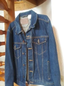 CE Schmidt Workwear Men’s Medium Blue Jean Denim Button Down Trucker Jacket EUC - Picture 1 of 7