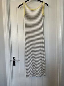 LA REDOUTE LADIES IVORY STRIPED MIDI BODYCON DRESS UK SIZE XS BRAND NEW - Picture 1 of 5