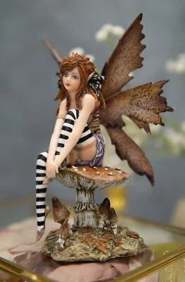 Amy Brown Red Haired Enchanted Forest Mushroom Fairy Decorative Figurine 6.25"H - Image 1 of 4