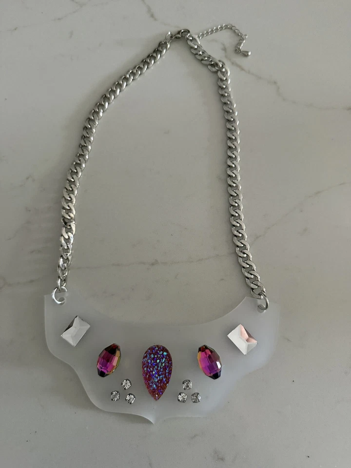 Collar Grueso Cystal Transparente Declaración Colección Frío como el Hielo NUEVO Foto 1 de 1