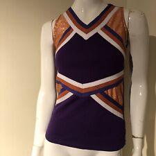 cheerleader shell top sleeveless cheerleading SMALL purple orange Kicks fun