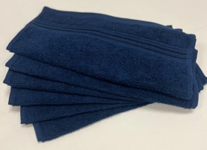 New 6 Piece Soft & Absorbent Washcloths- Navy Blue - Picture 1 of 5