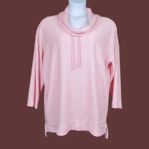Jones New York Womens Pink Cowl Neck Textured Pullover Sweatshirt Size 1X NWT - Picture 1 of 6