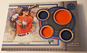 2023 Topps Museum Collection Korey Lee Rookie / RC Game Worn Quad Relic /20 - Bild 1 von 2