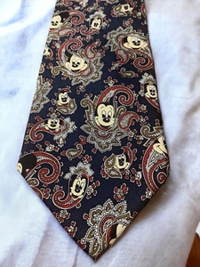 Mickey Mouse Paisley Mickey & CO. Vintage Necktie by Balancine INC Dark Blue - Picture 1 of 16