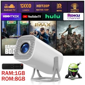 Projector 5G 4K Netflix LED WiFi Bluetooth HDMI Android Office Home Theater USB - Picture 1 of 22