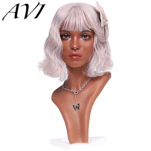 Maniquí de silicona de alta gama peluca soporte con cabeza para exhibición de collar de joyería - Imagen 1 de 23