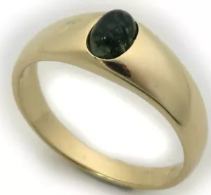 Anillo para hombre oro auténtico 333 auténtica gachata de musgo 8 quilates oro amarillo calidad anillo para hombre Ne - Imagen 1 de 3