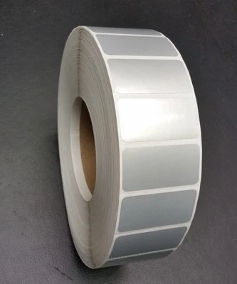 1.75" x 1" Thermal Transfer Silver Polyester/Mylar Label Roll, 3" core, qty 3000 - Image 1 of 2