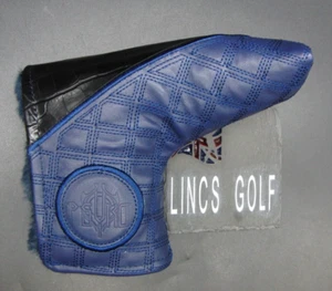 PSYKO GOLF Croc-Effect/Quilted Genuine Leather Putter Embossed Logo Head Cover - Picture 1 of 6