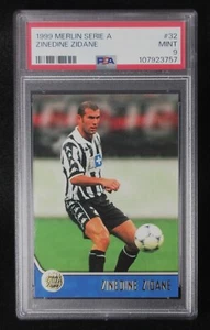 Merlin Serie A 1999 Zinedine Zidane #32 Juventus PSA 9 - Imagen 1 de 24