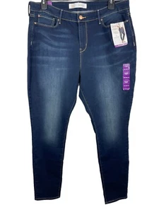 Levi Strauss Signature Mid Rise Simply Stretch Skinny 18M W34/L30 Denim Nuovo con etichette - Foto 1 di 15