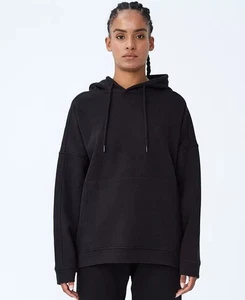 Sudadera con capucha de lana de gran tamaño de algodón en el cuerpo para mujer M NUEVA $45 6334043-03 - Imagen 1 de 2