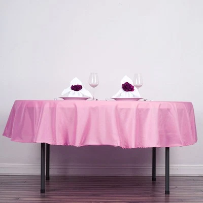 10 PINK 90" ROUND POLYESTER TABLECLOTHS Wholesale Wedding Party Supplies - Image 1 of 4