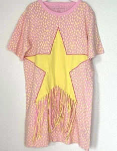 Stella McCartney Girls Indie Vanguard Fringe Star Shirt Dress Grunge Punk Sz 10Y - Picture 1 of 8