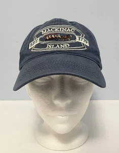 Gorra ajustable Mackinac Island azul bordada carro de caballos talla única - Imagen 1 de 7