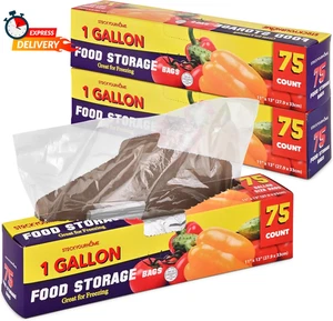 1 Gallone Lebensmittel Aufbewahrungsbeutel mit Drehbändern (225 Stück) Großpackung Gefrierbeutel Aufbewahrung - Bild 1 von 7