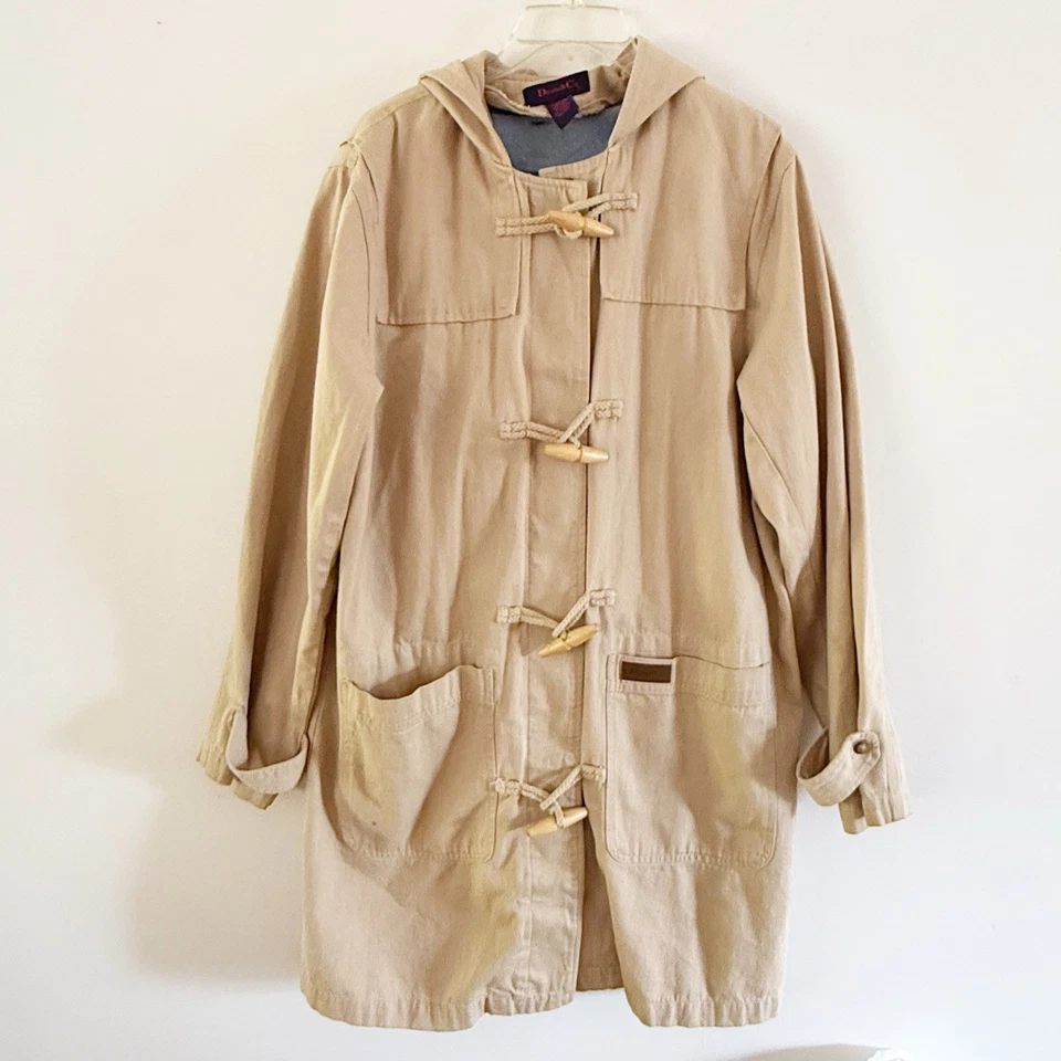 Abrigo de mujer Denim&Co de lona de algodón forrado de lana grande Southwestern Country Foto 1 de 4